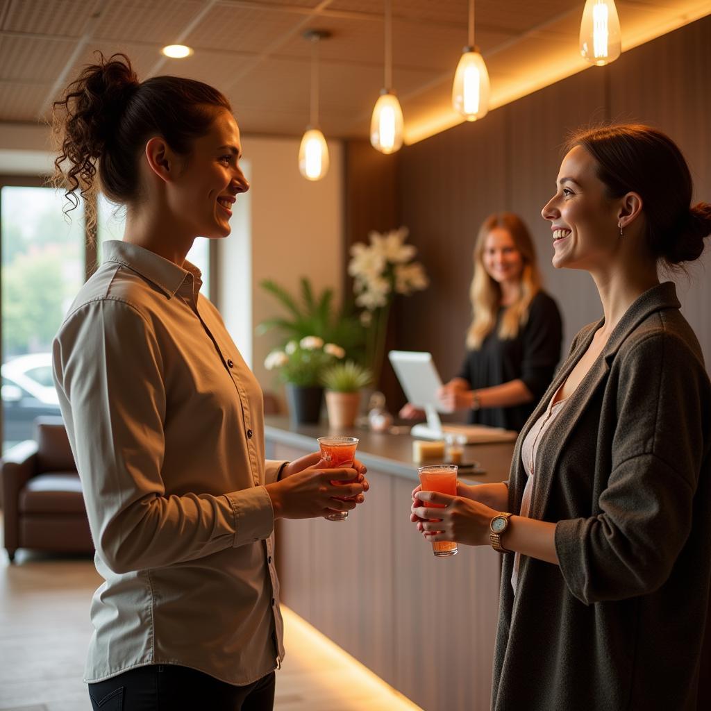 Relaxing atmosphere at athena day spa reception