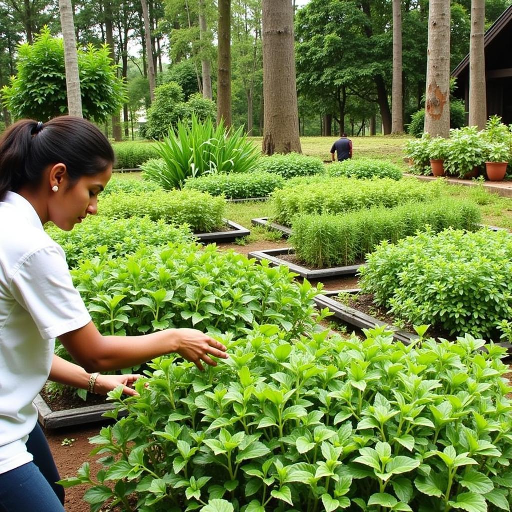 Herbal Garden at Ayur Green Resort and Spa Munnar