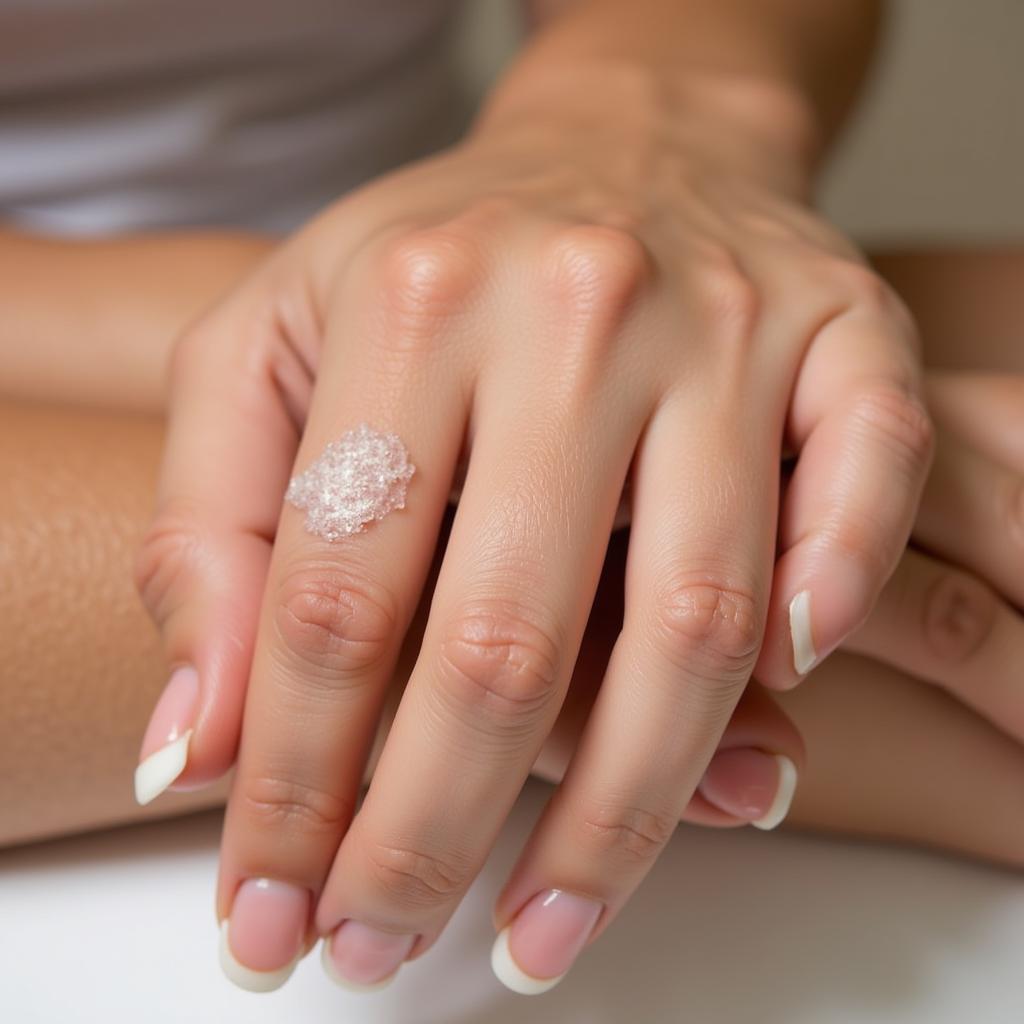 Close-up of healthy glowing skin after a mineral bath