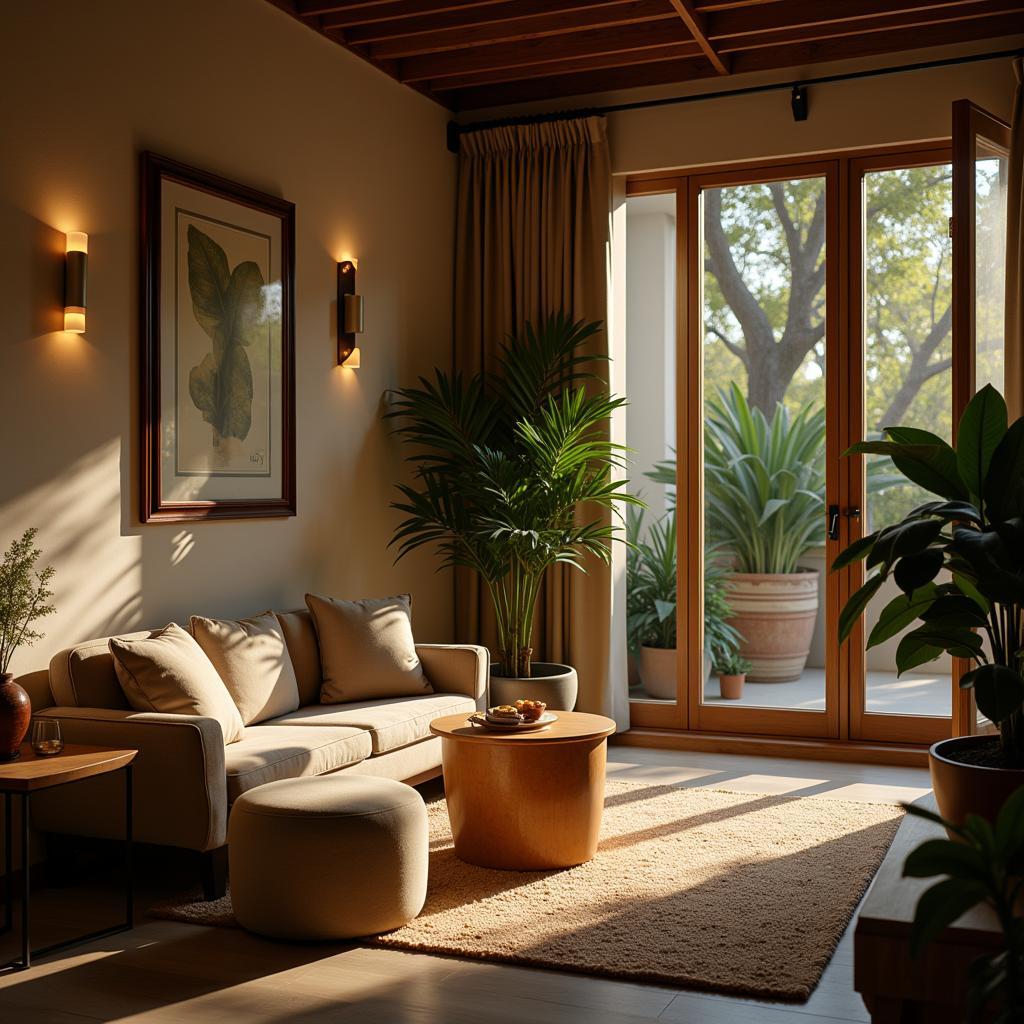 The serene relaxation area of an espa spa in New Delhi