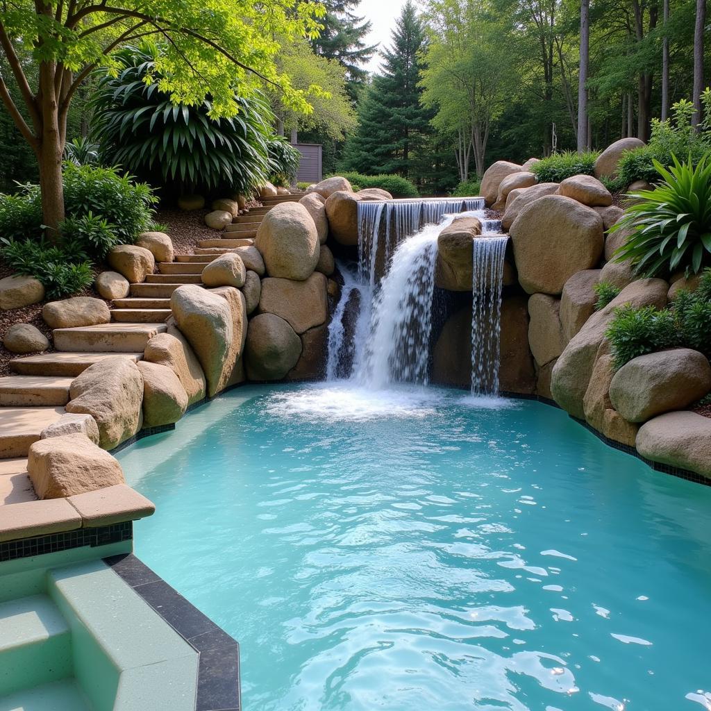 Luxurious hydrotherapy pool in a plaza spa setting