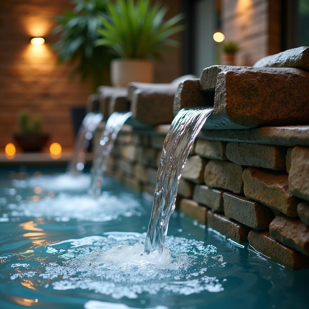 Tranquil Water Feature in a 100 Fountain Spa