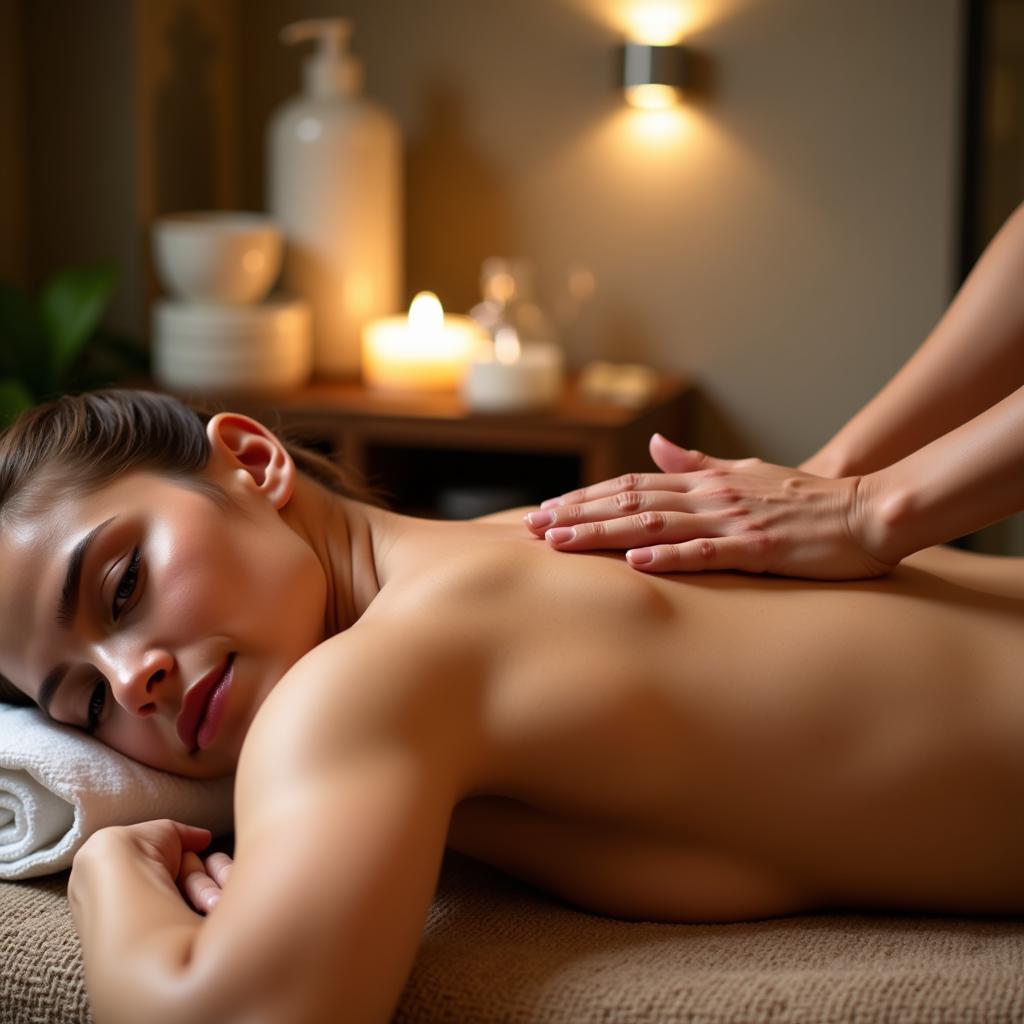 Relaxing Organic Spa Massage Session in a Serene Environment