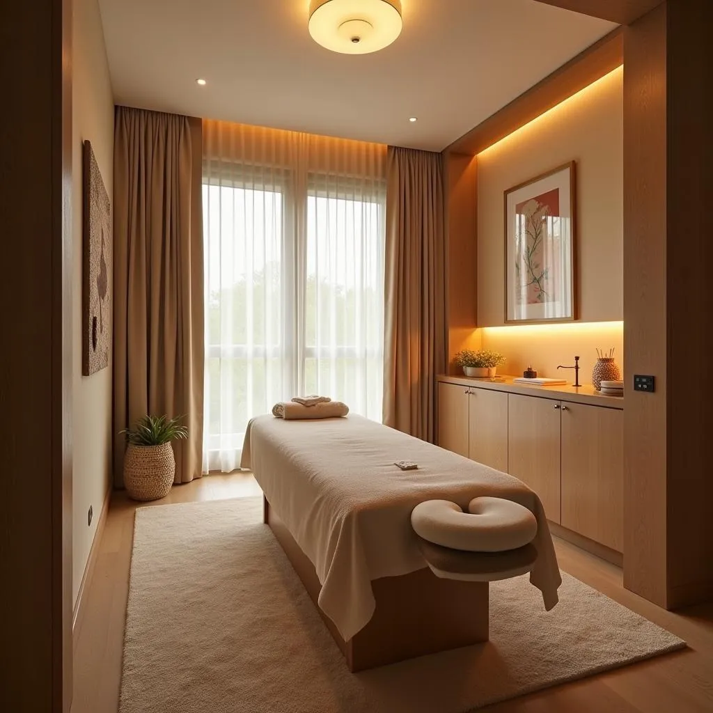 Serene treatment room in a 24-hour spa