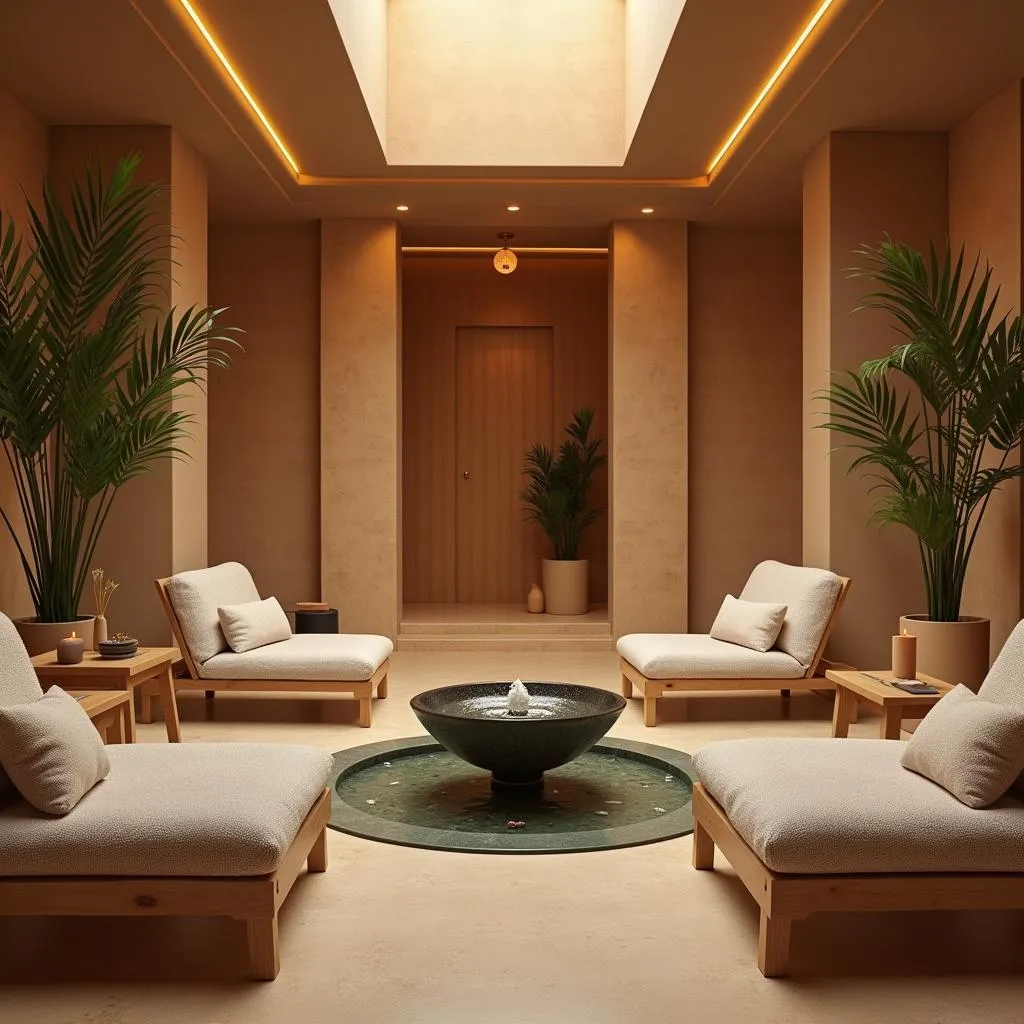 The relaxing interior of Aarth Family Spa, featuring calming decor and soft lighting