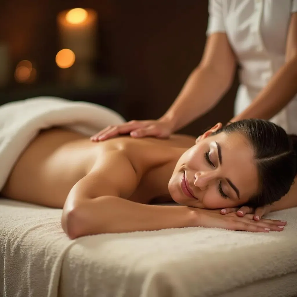 A woman enjoying a relaxing massage at Aarth Family Spa