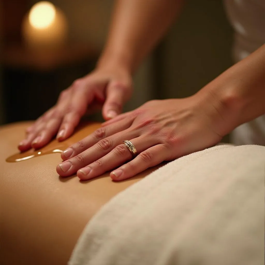 Skilled therapist performing Ayurvedic massage at Abode Mumbai spa