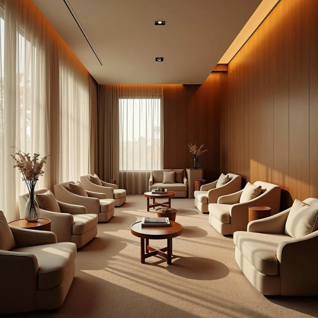 Tranquil relaxation lounge at Akasha Spa