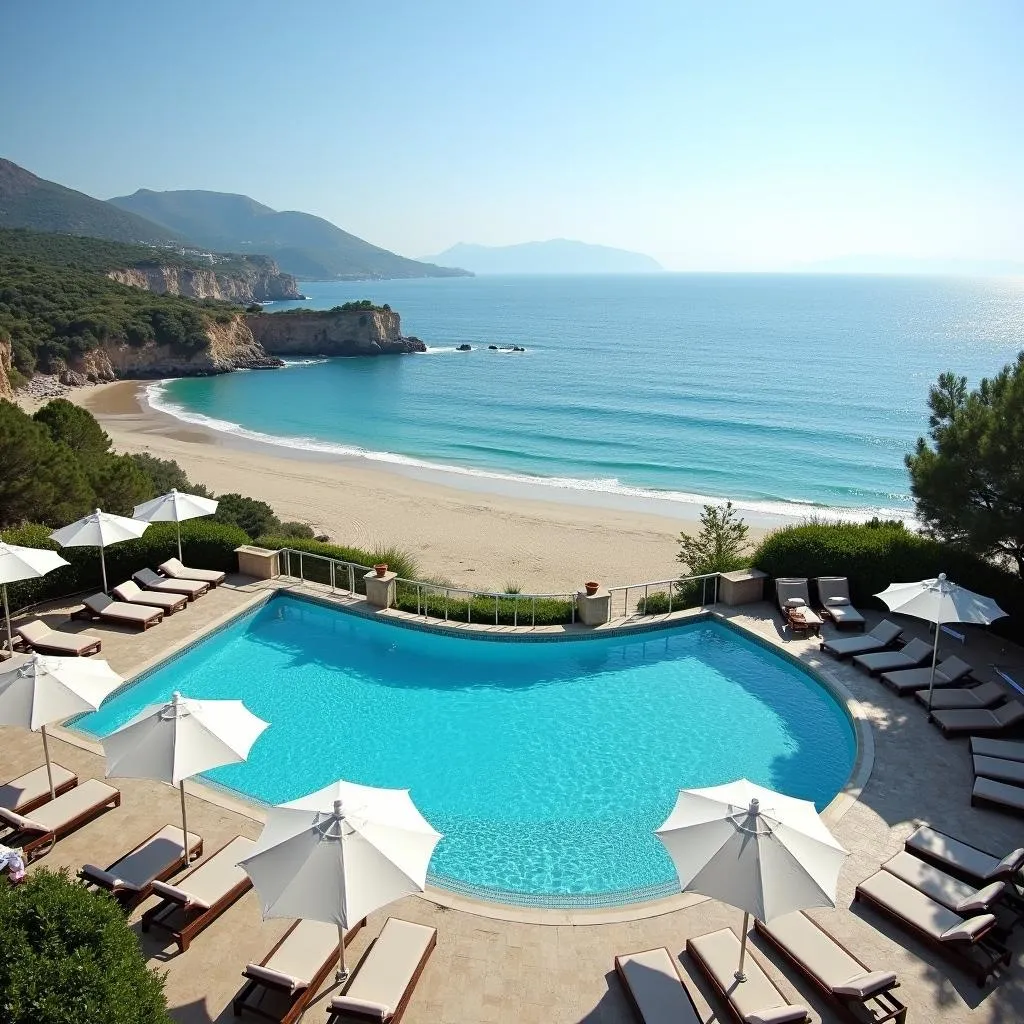 Stunning Views of the Pool and Beach at Alexandra Beach Thassos