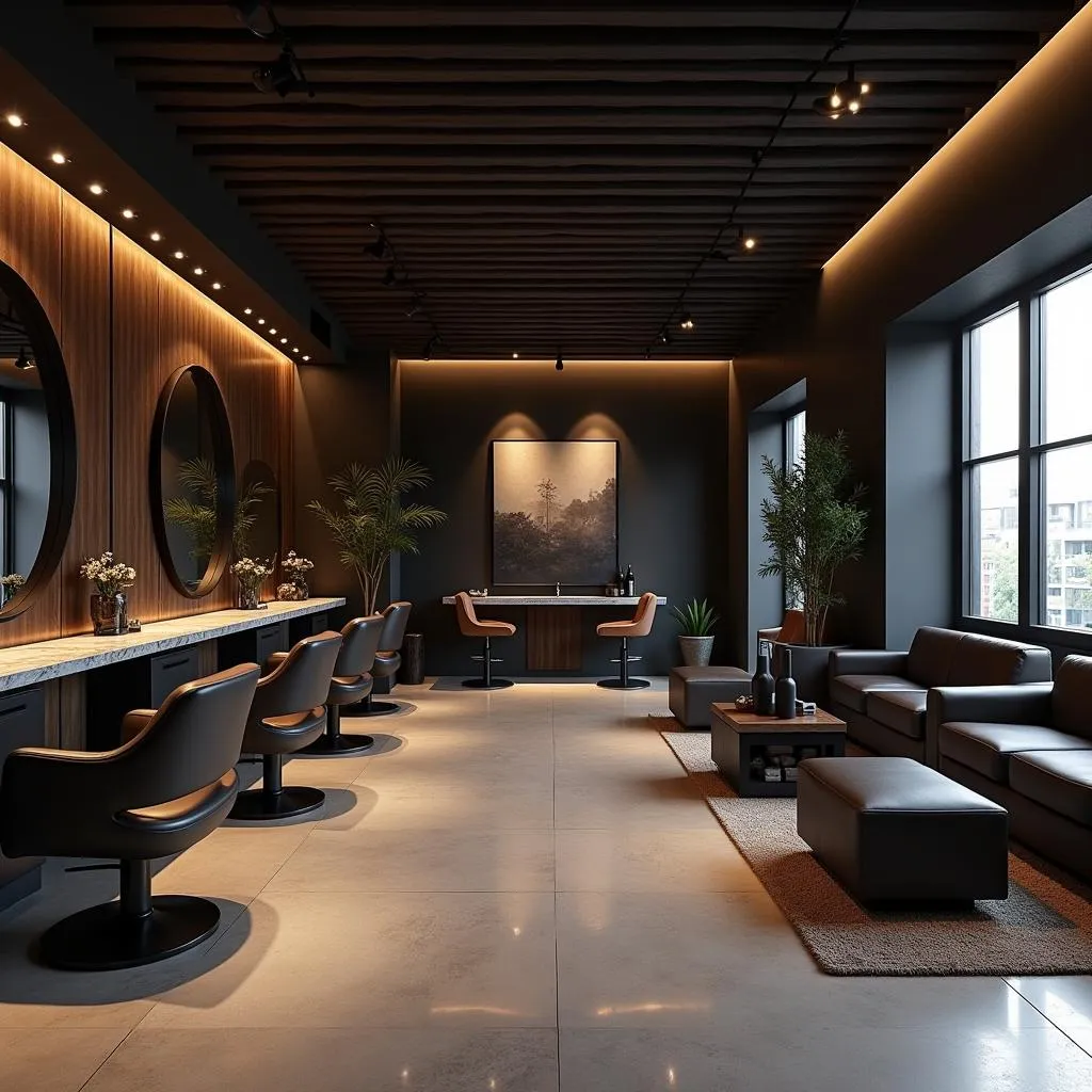 Upscale Interior of an Alpha Male Salon