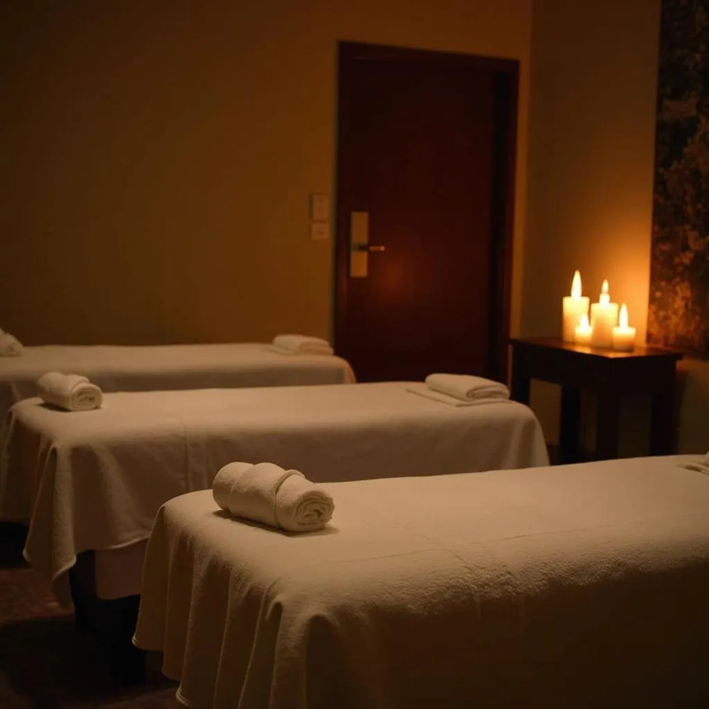 Soothing ambiance of a spa treatment room