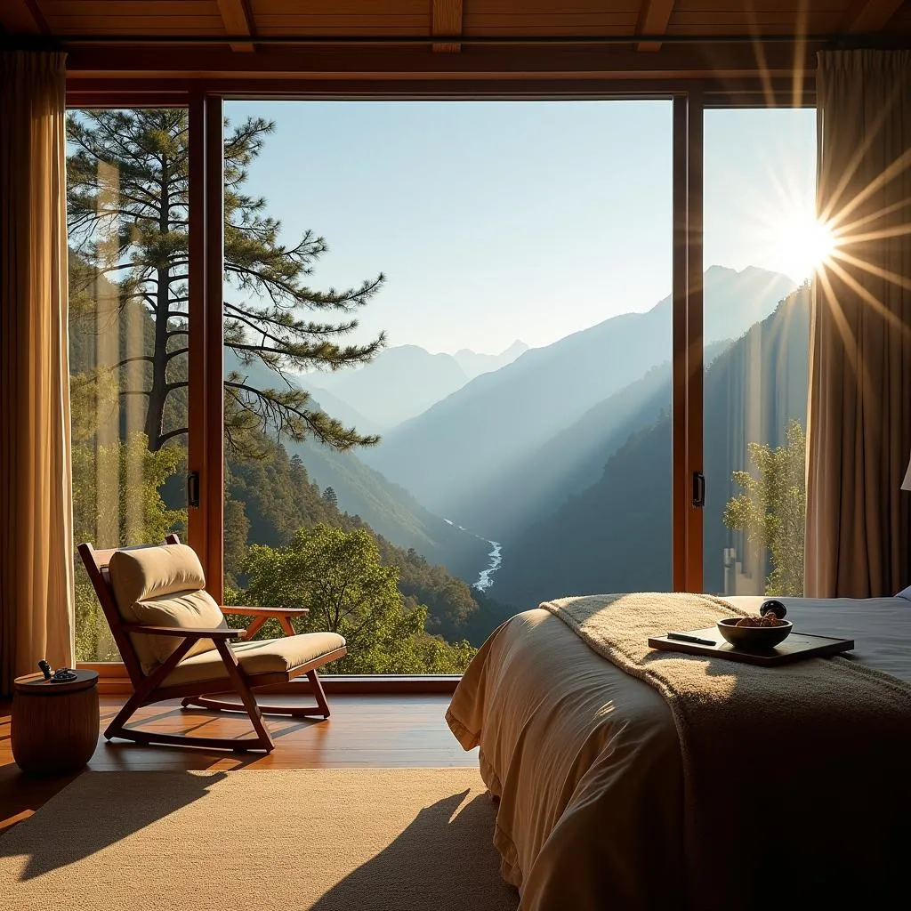 Luxurious Room with Himalayan View at Ananda Spa Resort