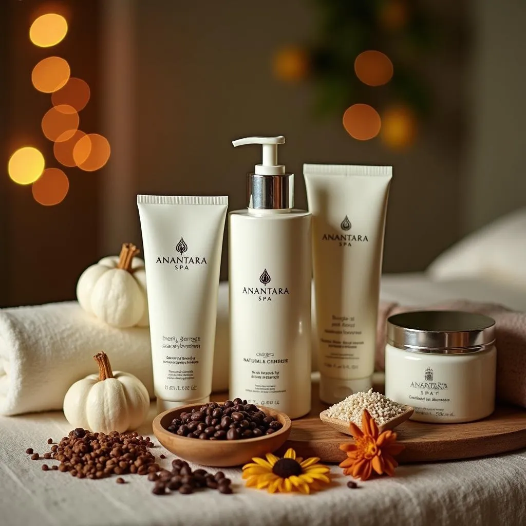 An array of spa products at Anantara Bophut