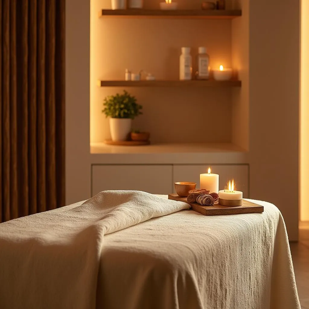 A Tranquil Oasis: Relaxing Ambiance with Candlelight and Soothing Music at Annie's Massage Spa