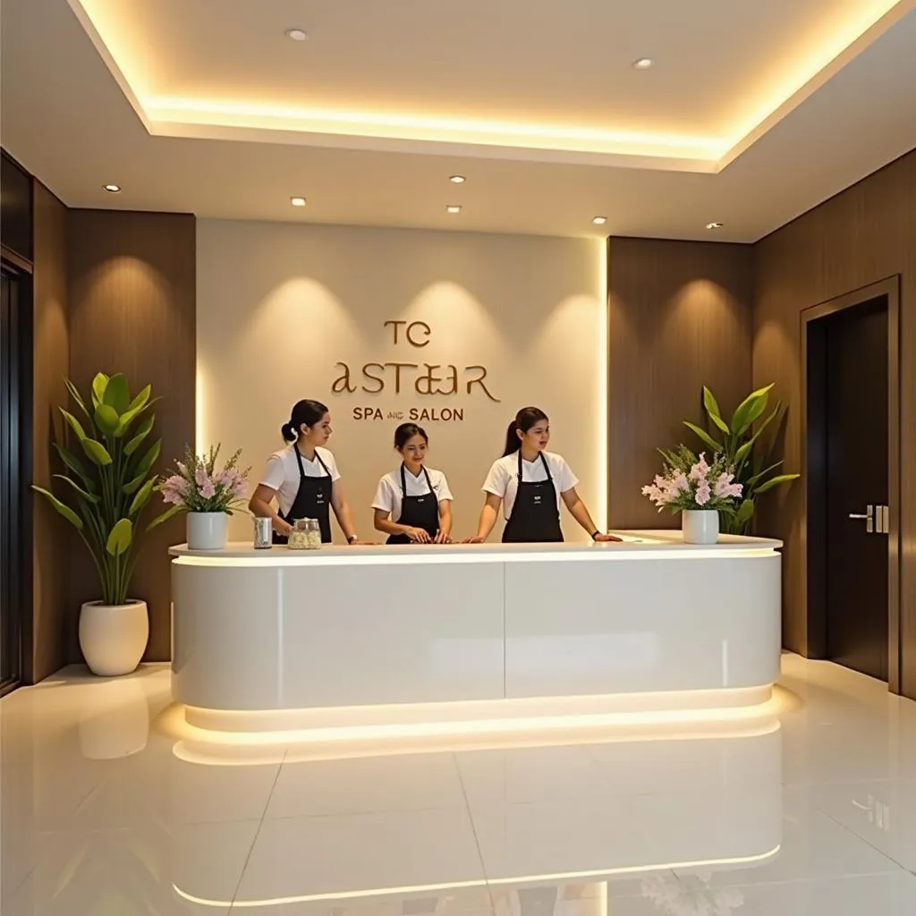 Welcoming reception area at Aster Spa and Salon Chennai