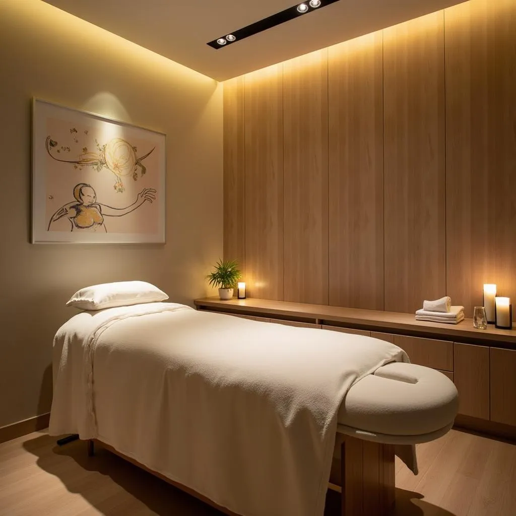 Serene treatment room at Aura Spa GK1