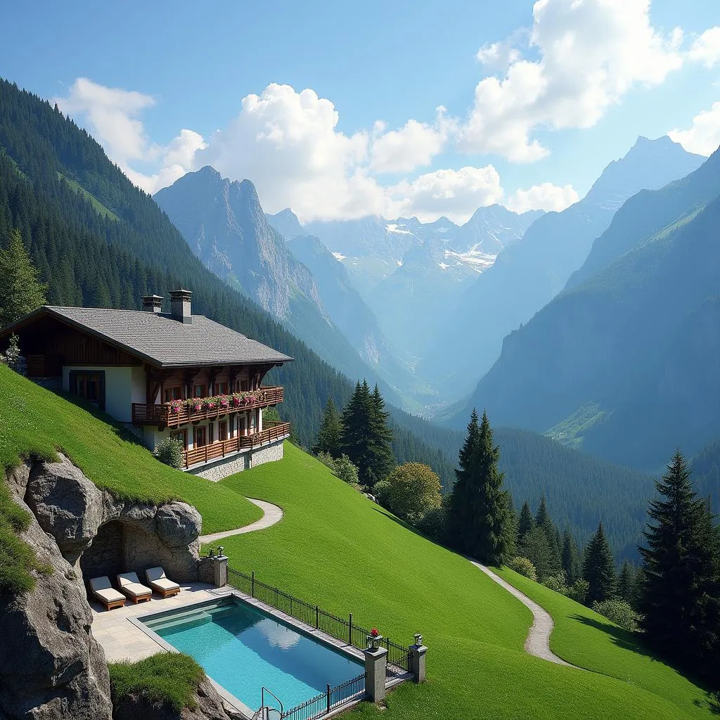 Scenic View of an Austria Spa Resort in the Alps