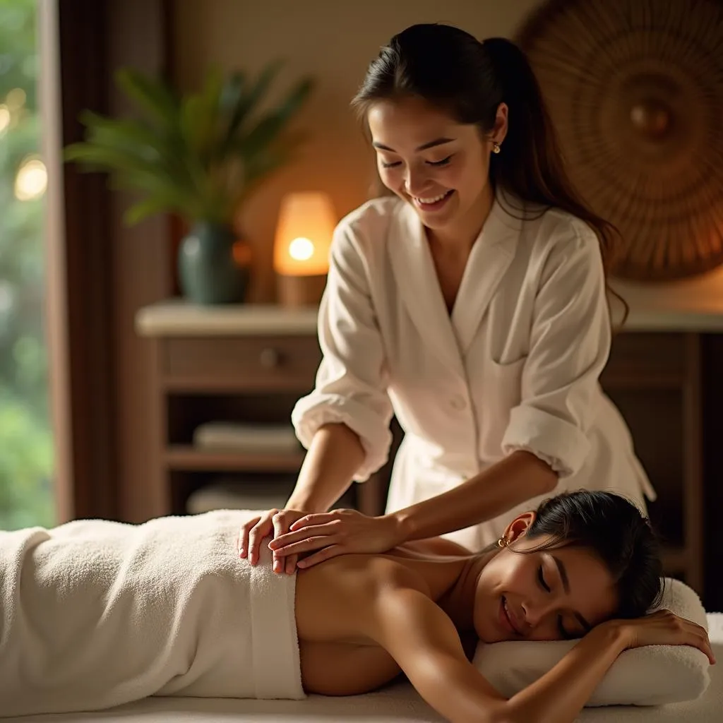 Traditional Balinese Massage in a Spa Villa