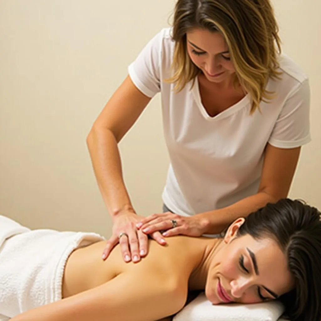 Cedar Salon &amp; Spa Therapist Massaging Client