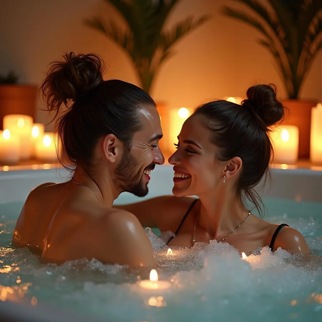 Couple Relaxing at a Spa