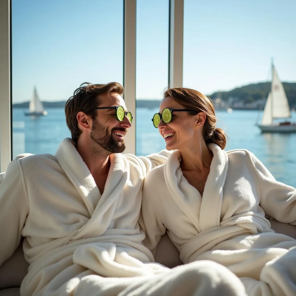 Couple Enjoying Spa Day at Harbor