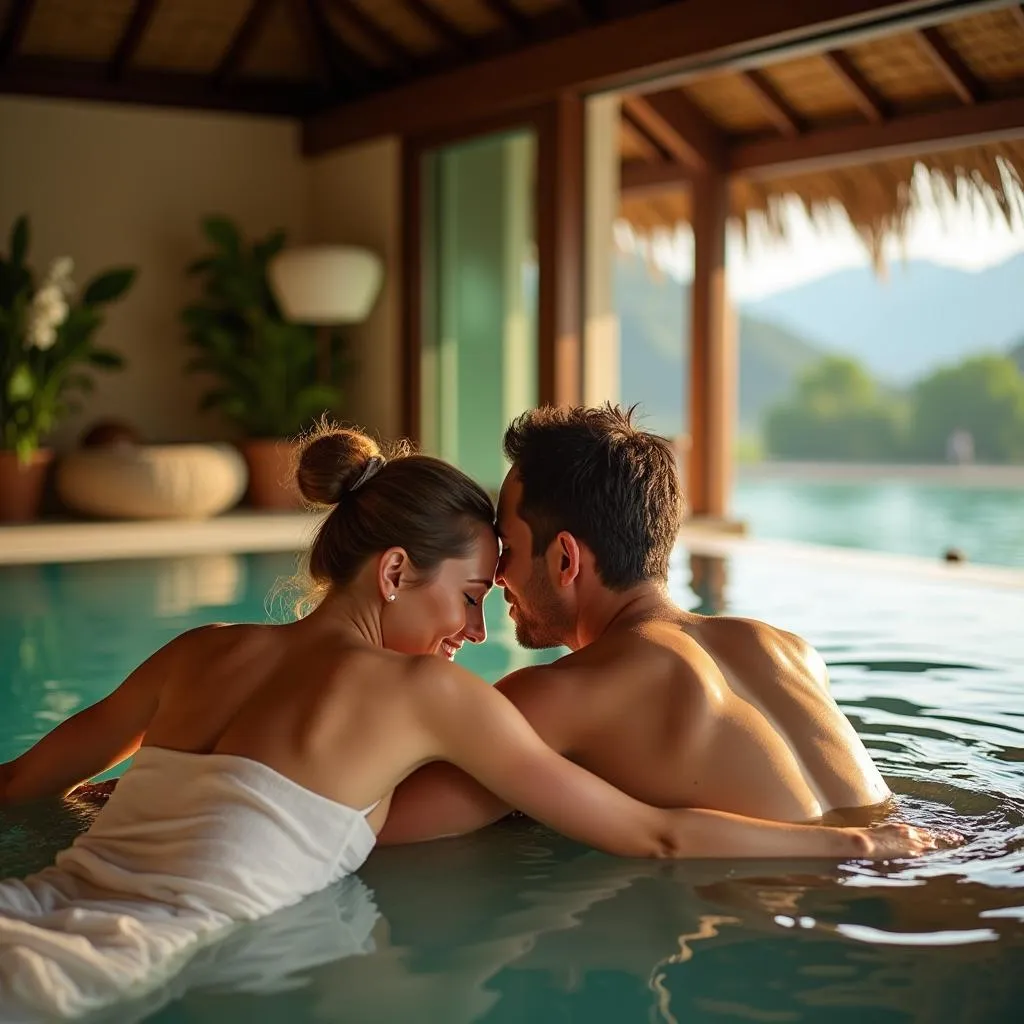 Couple Indulging in a Spa Treatment in Koh Samui