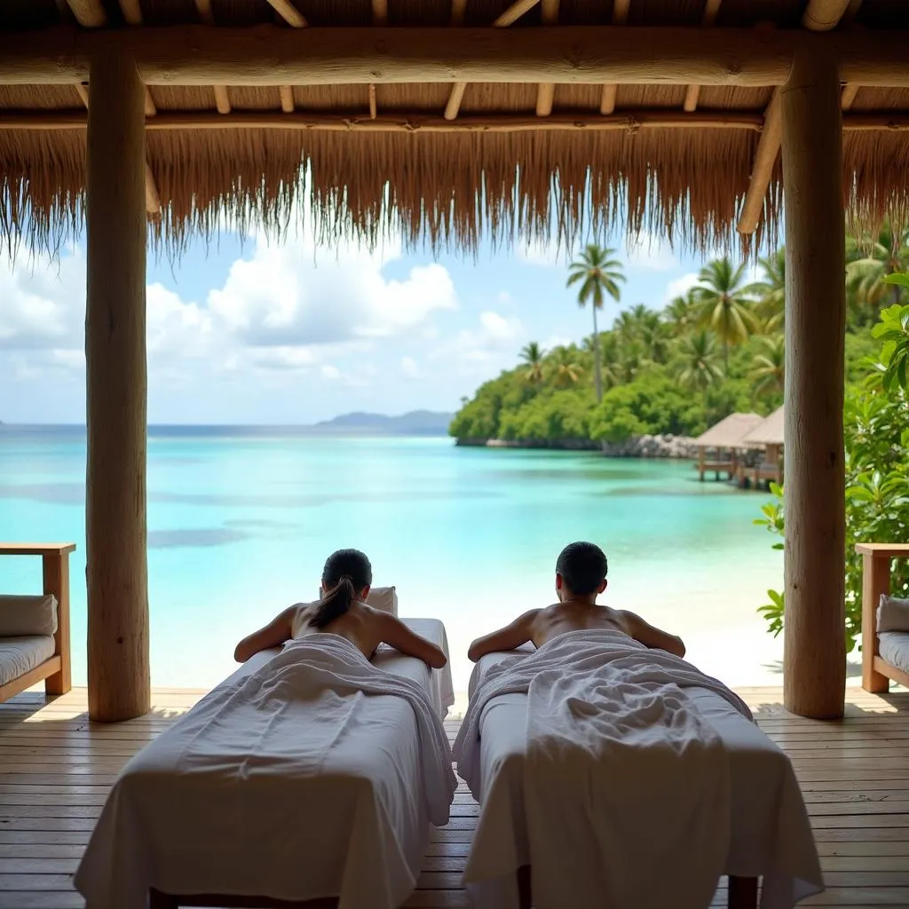 Couple Enjoying a Massage in Bora Bora