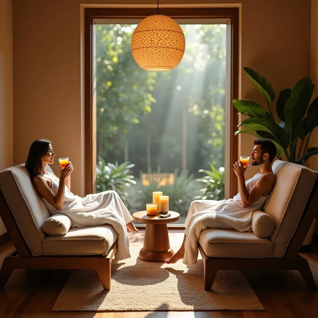 Couple enjoying relaxing moments at a spa in Ahmedabad