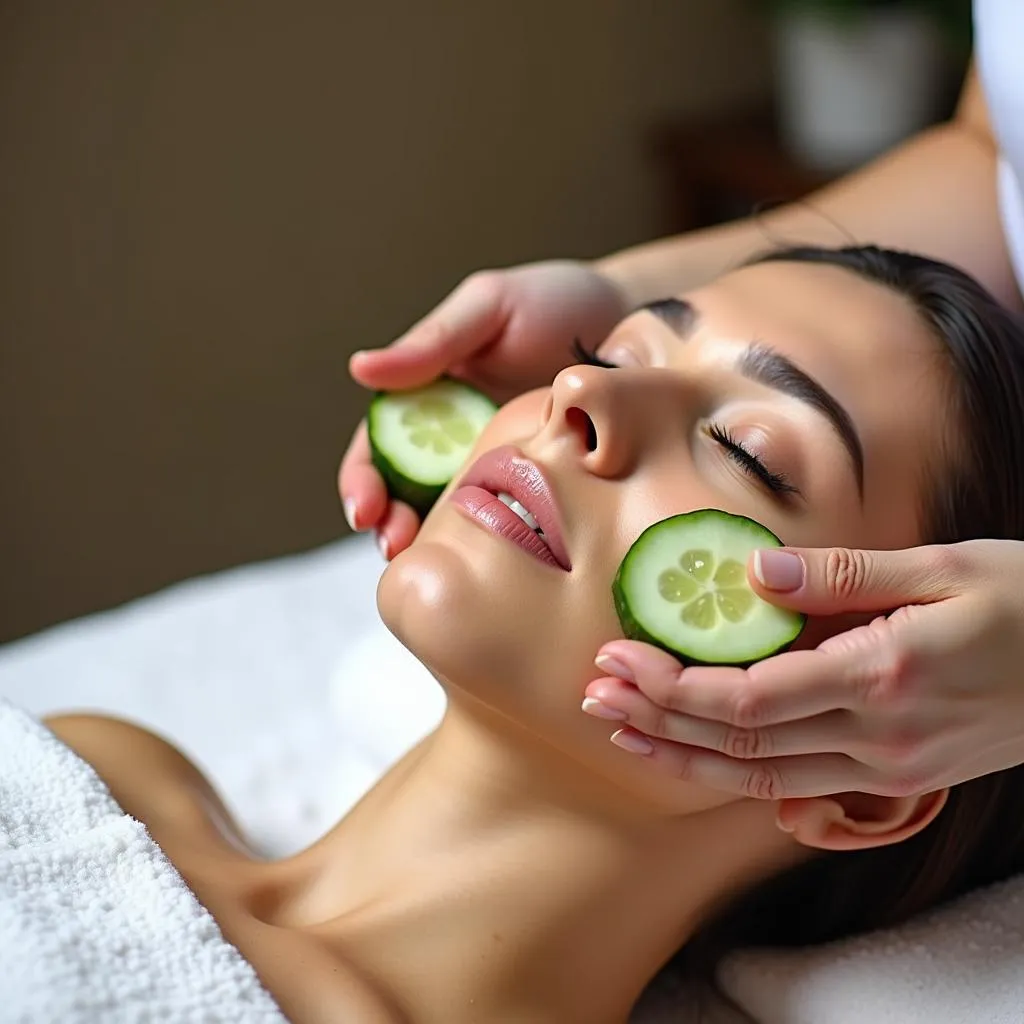 Cucumber Facial Massage