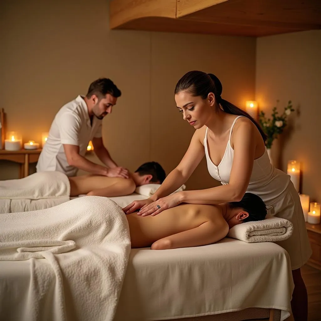 Couple enjoying aromatherapy massage in Dandenong Ranges spa