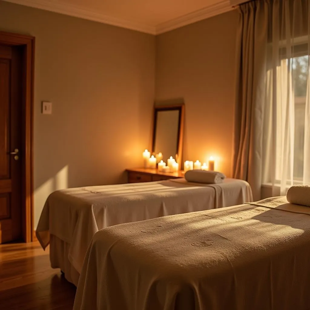 Tranquil treatment room in a Denver body wellness spa