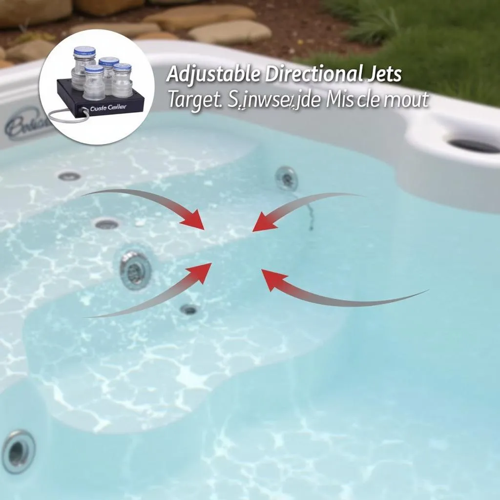 Adjustable directional jets in a jacuzzi