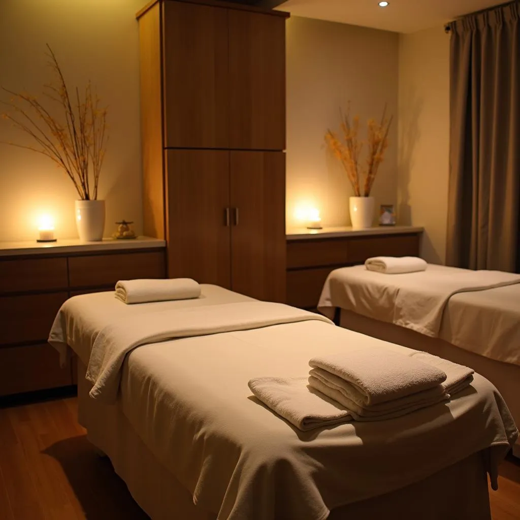 Tranquil massage room at Disha Spa