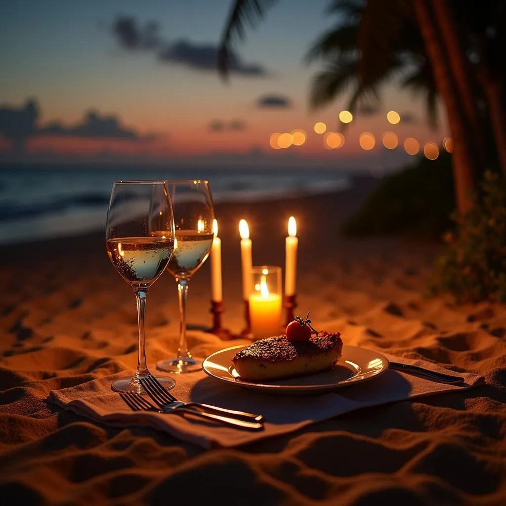 Romantic beachfront dining experience at Eden Resort and Spa