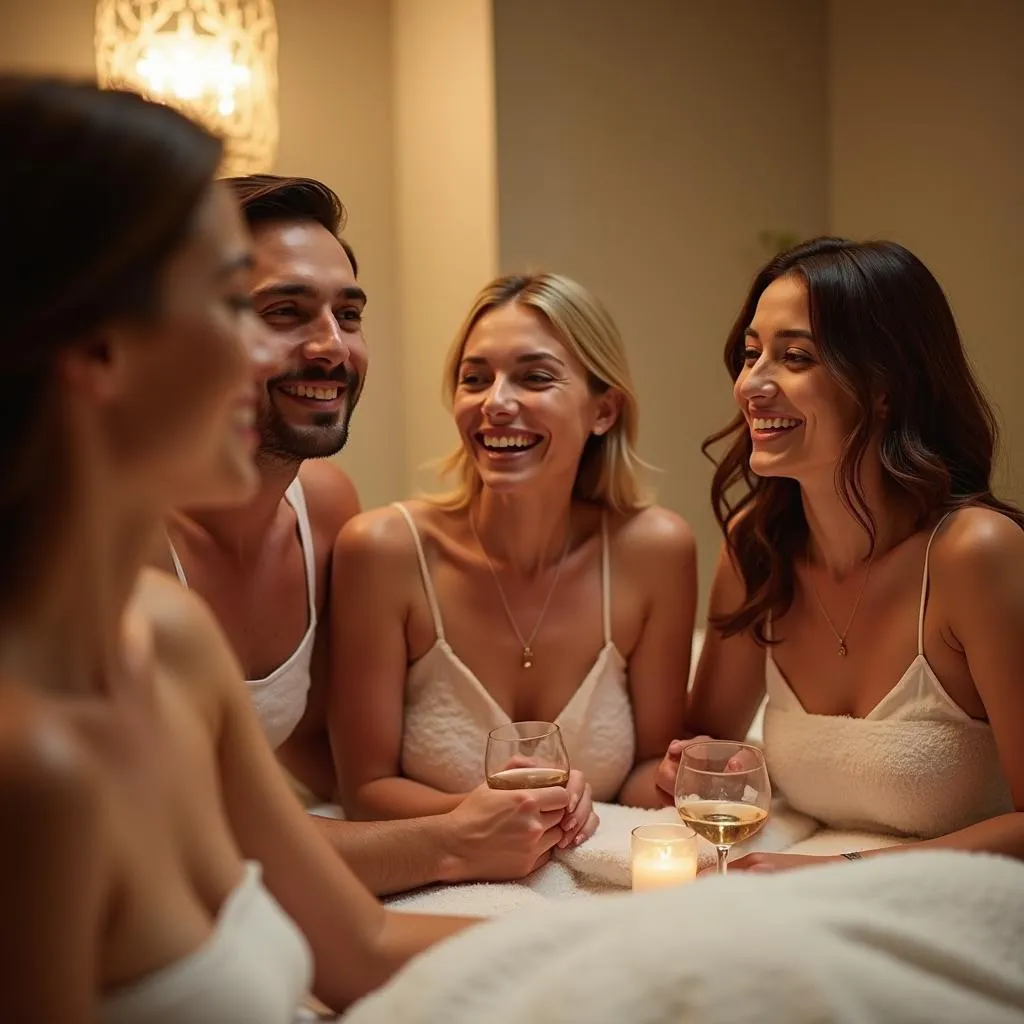 Group of friends enjoying a spa day in Delhi