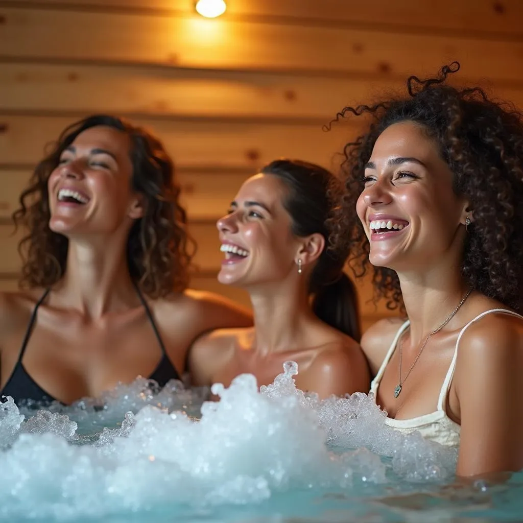 Group of Friends Relaxing at Affordable Spa