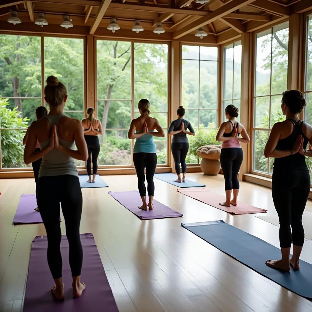 Group Yoga in Serene Studio