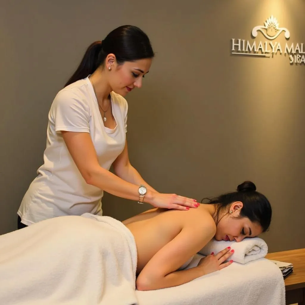 Skilled Therapist Performing a Relaxing Massage at Himalaya Mall Spa