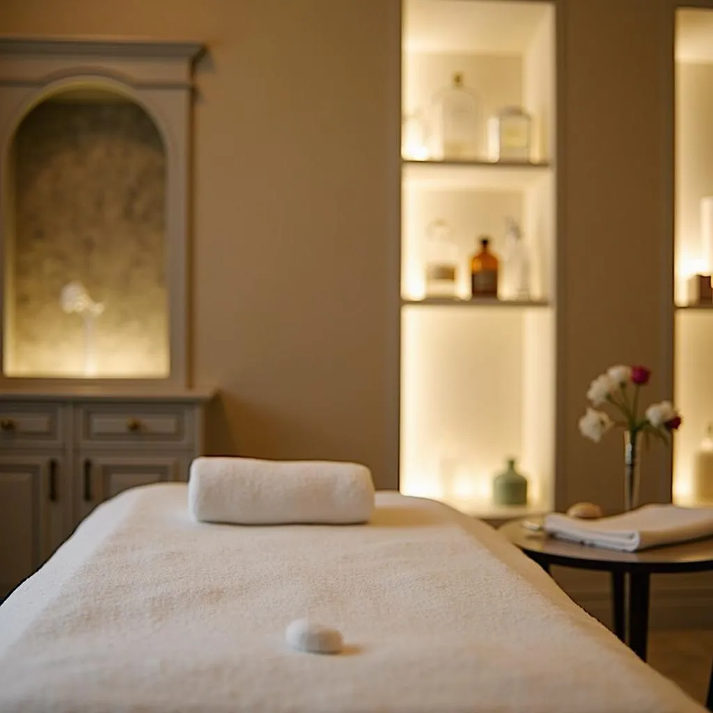 Serene spa treatment room at Hotel de Russie Rome