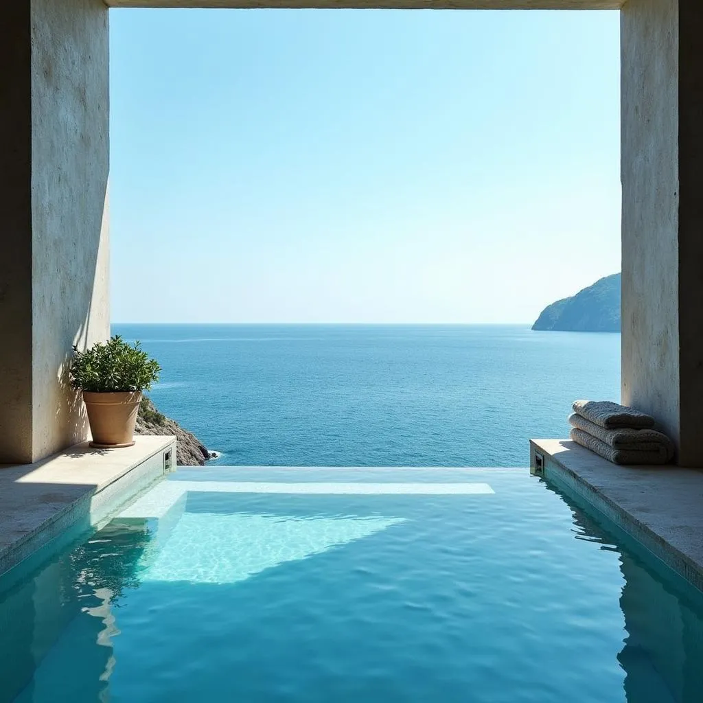 Stunning view of the Ligurian Sea from a hotel spa