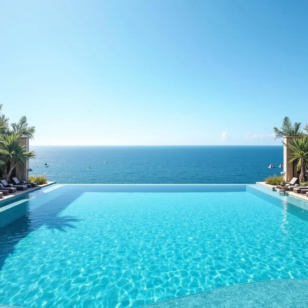 Relaxing by the infinity pool at Cocohut