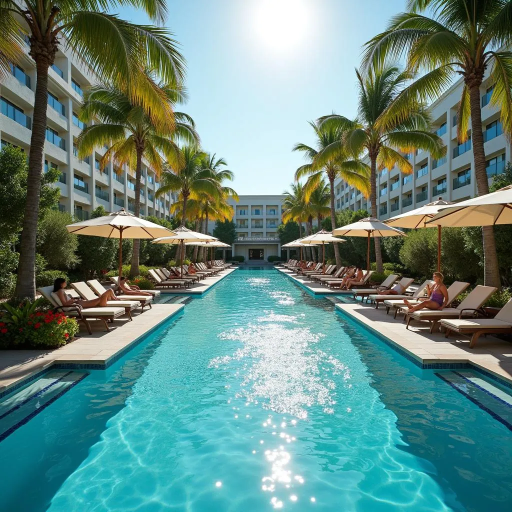 Relaxing by the pool at La Creole Beach Hotel &amp; Spa