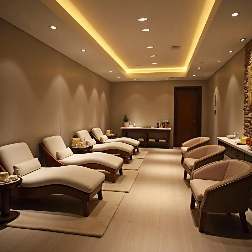 The tranquil relaxation area at La Paradise Spa