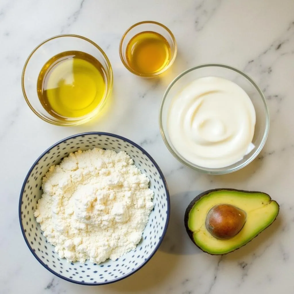 Ingredients for a DIY face mask