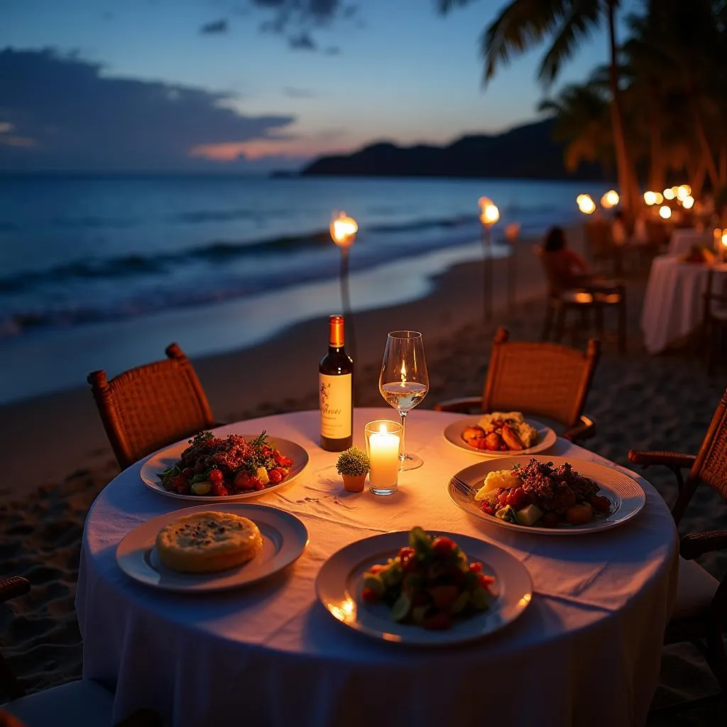 Romantic dinner setting at The Leela Resort &amp; Spa Pattaya