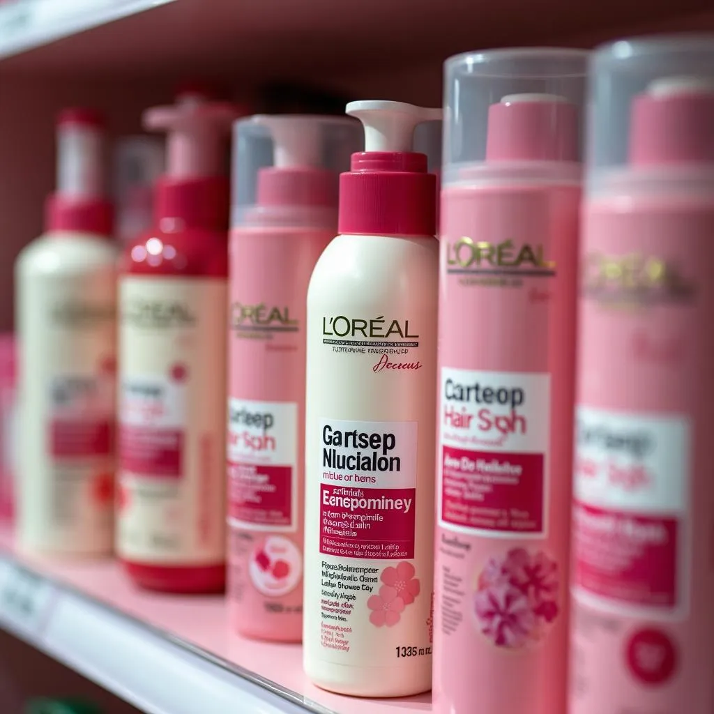 Various L'Oréal Hair Spa Sets Displayed on a Shelf