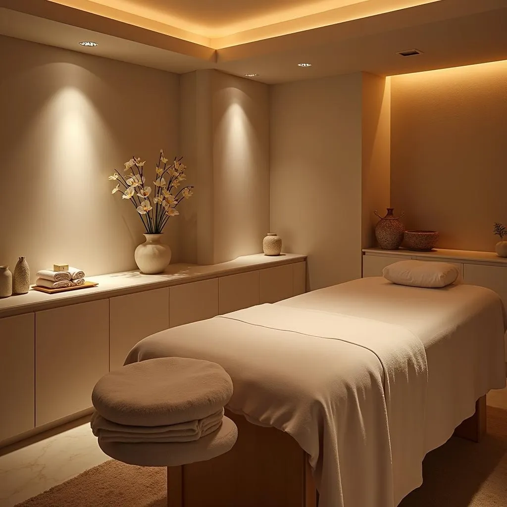 Luxurious spa treatment room