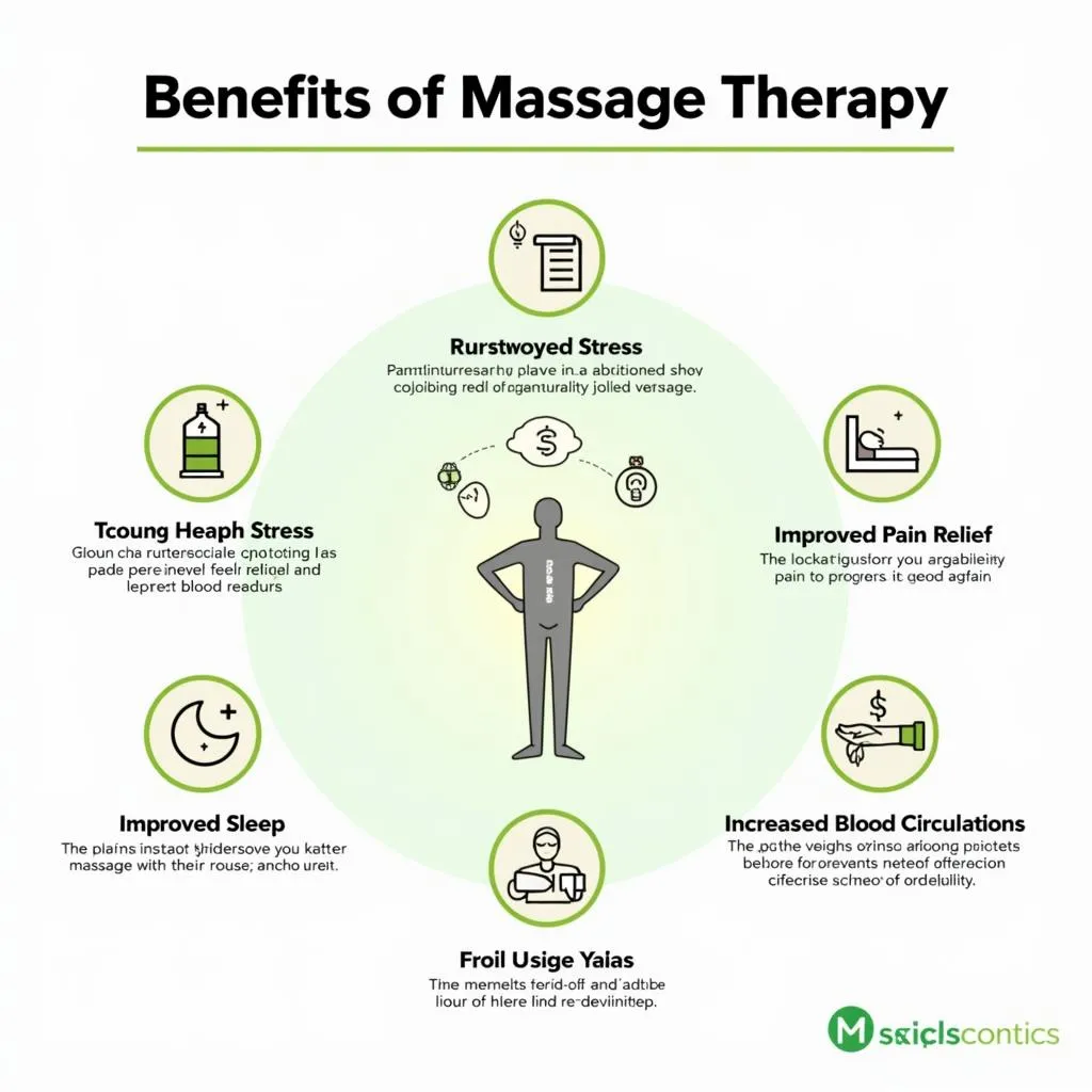 Illustration of massage therapy benefits