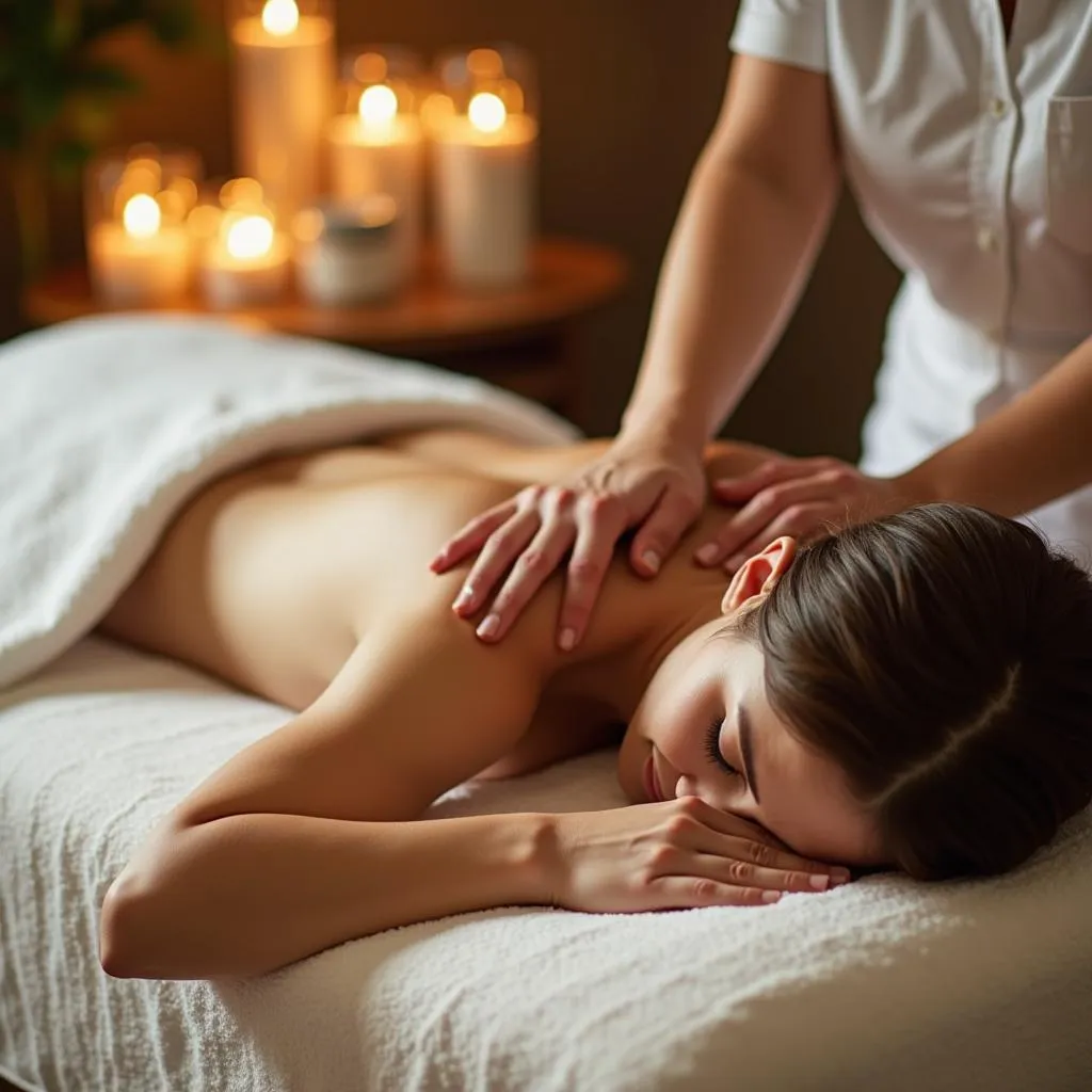 A guest receiving a relaxing massage at the Grand Imperial Spa