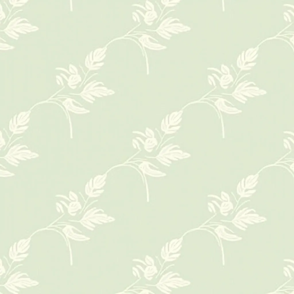 Modern and minimalist spa wallpaper design featuring a subtle leaf pattern in calming green tones.